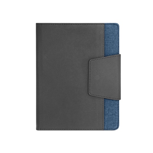 RUSSEL. Cubierta de PU y tejido de poliéster con cuaderno A5 con páginas lisas