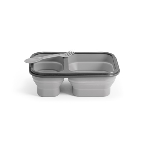 gris claro DILL. Fiambrer. Fiambrera hermética retráctil de silicona y PP (480 y 760 mL)