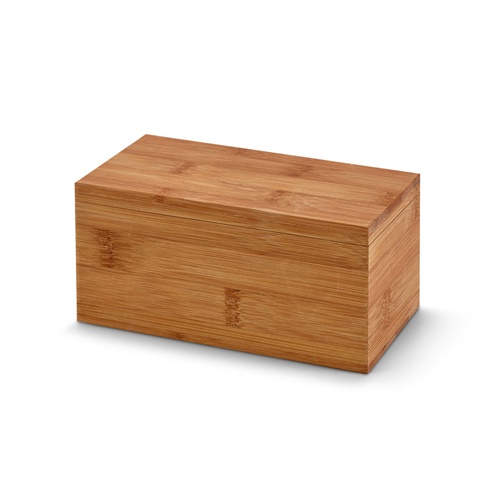 natural BURDOCK. Caja de té de bambú, con 2 compartimentos y cierre magnético