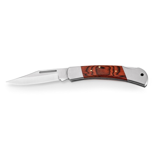 natural oscuro FALCON II. Navaja de bolsillo de acero inoxidable y madera