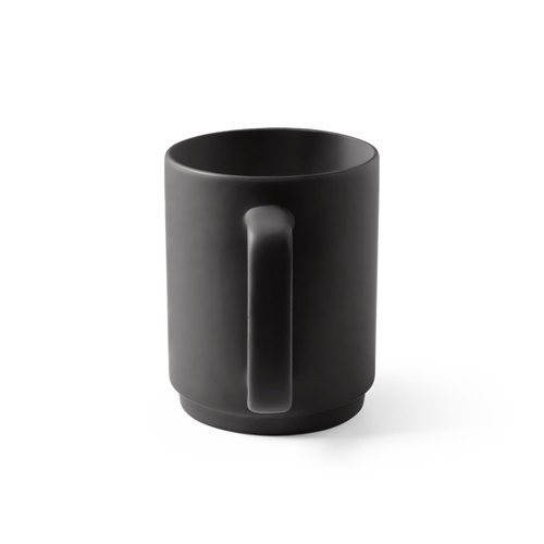 black MIGHTY. Taza de cerámica con cuerpo cilíndrico 330 mL