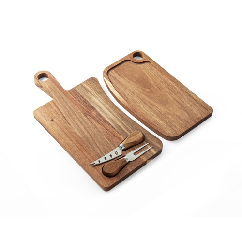 natural oscuro CAPER. Tabla de madera de acacia