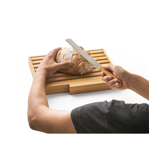 natural PASSARD. Tabla de pan en bambú con cuchillo de acero inoxidable