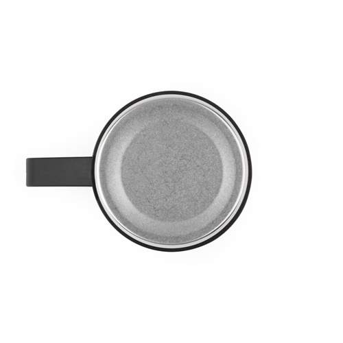black COMANECI. Botella de acero inoxidable de doble pared (90% reciclado) con acabado mate 490 mL