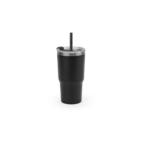 JOYNER M. Vaso de viaje compacto de acero inoxidable (91 % reciclado) con aislamiento al vacío de doble pared y acabado mate de 600 ml