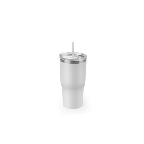 JOYNER M. Vaso de viaje compacto de acero inoxidable (91 % reciclado) con aislamiento al vacío de doble pared y acabado mate de 600 ml
