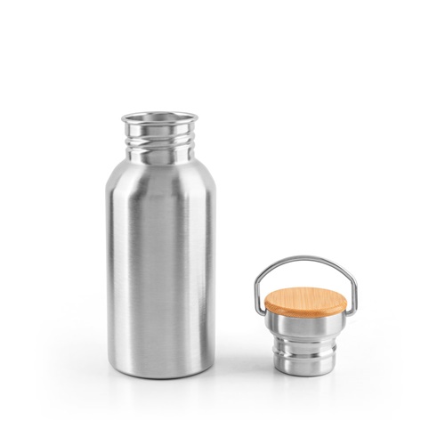 cromado satinado EWING. Botella de acero inoxidable de pared simple (90% reciclada)