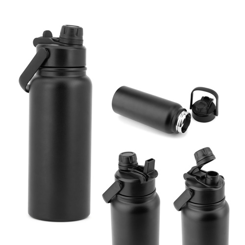 ALCARAZ. BOTELLA DE ACERO INOXIDABLE (90% RECICLADO), DOBLE PARED AISLADA AL VACÍO