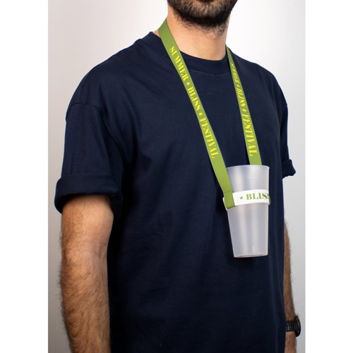 SWINDON. SET Lanyard SUBLIMACIÓN Largo II (20 mm) Duo con portavasos elástico de sublimación