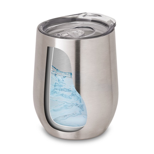 cromado satinado RONDE. Taza de viaje 400 mL