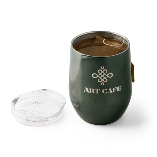 gun metal RONDE. Taza de viaje 400 mL