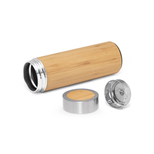 NATUREL. Botella térmica de bambú y acero inoxidable (90% reciclado) 430 Ml