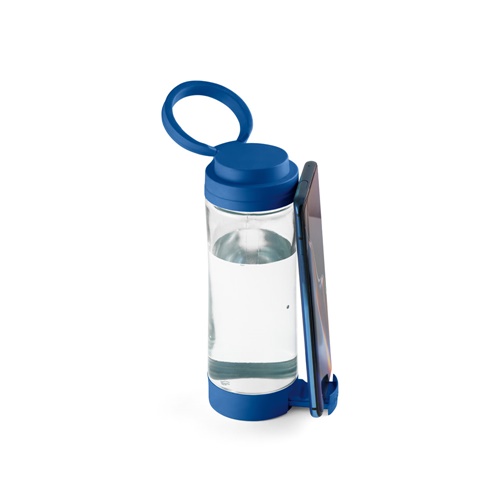 azul royal QUINTANA. Botella deportiva de vidrio
