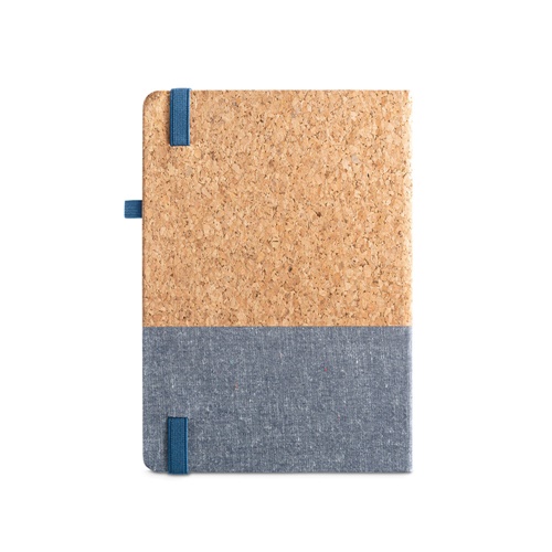 blue QUENTAL A5. Agenda de corcho y lino