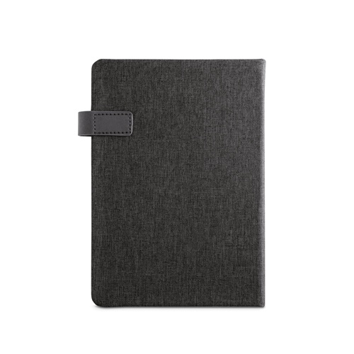 black ANDRESEN A5. Agenda en poliéster reciclado (100% rPET)