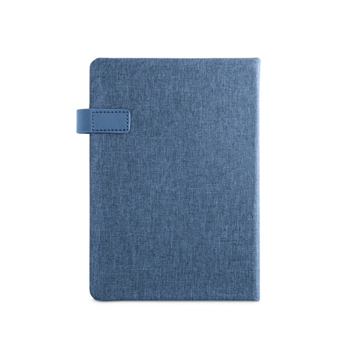 blue ANDRESEN A5. Agenda en poliéster reciclado (100% rPET)