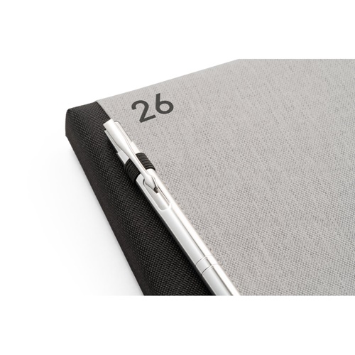 gray LARSSON A5. Agenda A5 en poliéster reciclado (100% rPET)