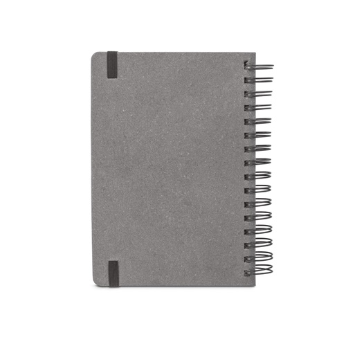 black SIMMEL A5. Agenda A5, con anillas, de cuero (58% reciclado)