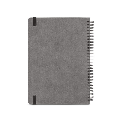 black SIMMEL B5. Agenda B5, con anillas, de cuero (58% reciclado)