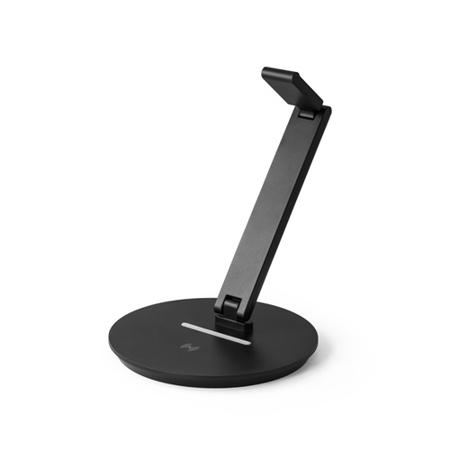 black GERST. Soporte para auriculares en ABS con cargador inalámbrico incorporado
