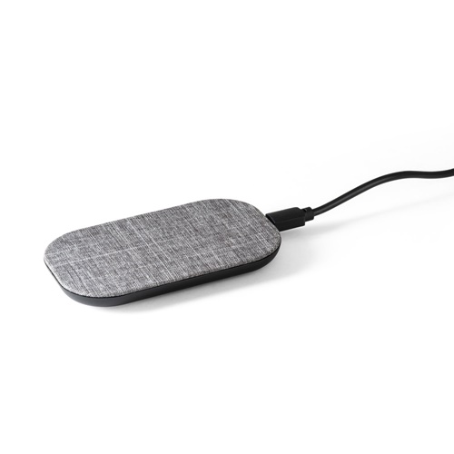 gray RENEWAL CHARGER. Cargador inalámbrico superrápido de 15W, fabricado en PET reciclado (100% rPET)