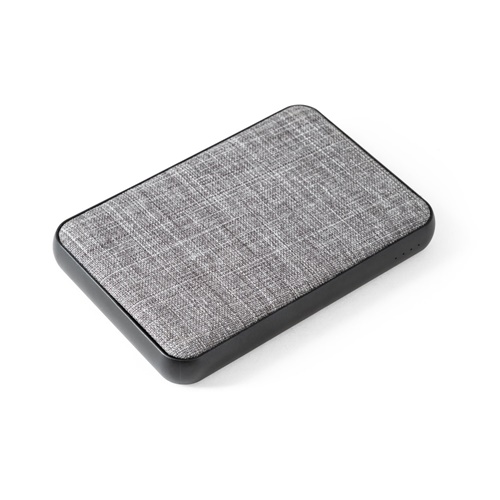 gray RENEWAL BATTERY. Power bank 5\'000 mAh, fabricado en PET reciclado (100% rPET)