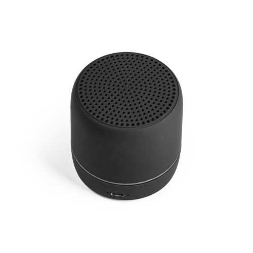 black TURING. Altavoz portátil de 3W con 4 horas de autonomía, fabricado en ABS reciclado (100% rABS)