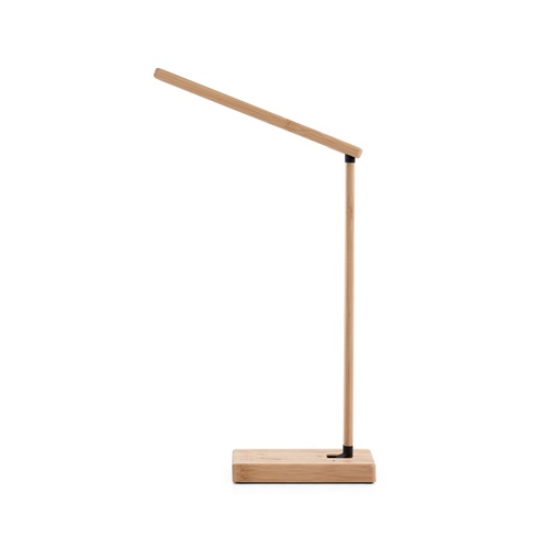 natural MOREY. Lámpara de escritorio plegable con cargador inalámbrico superrápido de 15W en bambú