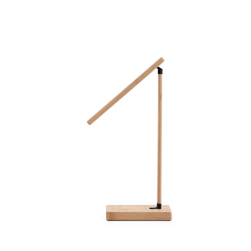natural MOREY. Lámpara de escritorio plegable con cargador inalámbrico superrápido de 15W en bambú