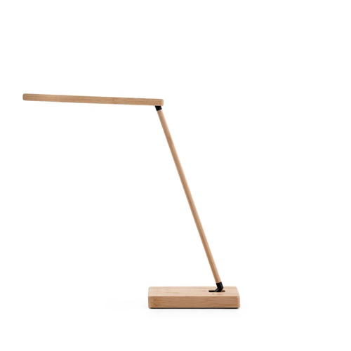natural MOREY. Lámpara de escritorio plegable con cargador inalámbrico superrápido de 15W en bambú