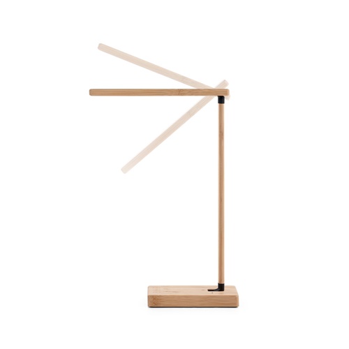 natural MOREY. Lámpara de escritorio plegable con cargador inalámbrico superrápido de 15W en bambú
