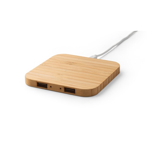 natural DALTON. Cargador inalámbrico superrápido de 15W, fabricado en bambú