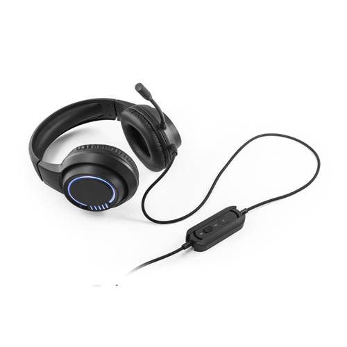 black Thorne Headset RGB. Auriculares ABS con cable de 2m, micrófono y luces LED RGB