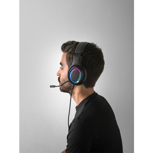 black Thorne Headset RGB. Auriculares ABS con cable de 2m, micrófono y luces LED RGB