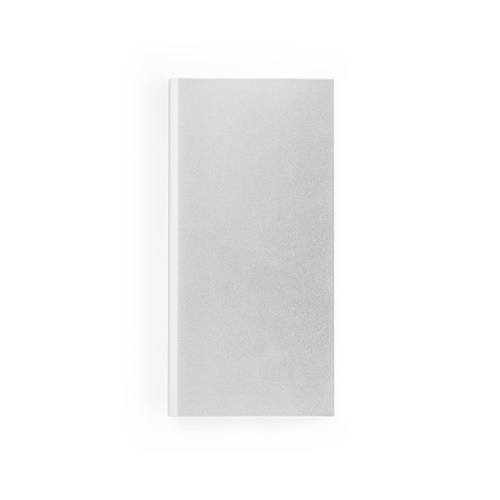 cromado satinado CLERK. Power bank 8\'000 mAh con panel solar en aluminio 100% reciclado