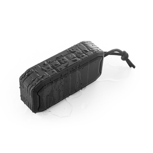 black SHEERAN. Altavoz portátil de 10W con IPX7 y 9h de autonomía, fabricado en 100% rABS