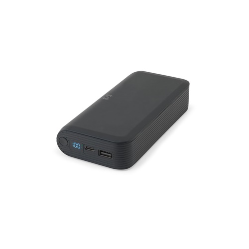 BECKER 20. Batería externa de 20 000 mAh en ABS reciclado (100 % rABS) con cargador inalámbrico ultrarrápido de 15 W