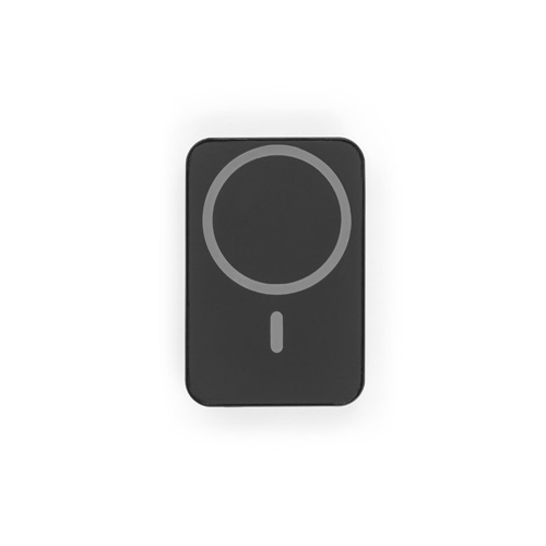 negro AMPERE 10. Power bank magnético de 10'000 mAh con cargador inalámbrico superrápido de 15W en ABS reciclado (100% rABS)