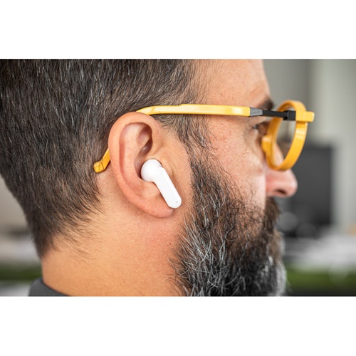 white BURTON. Auriculares inalámbricos con 8 horas de autonomía en ABS reciclado (100% rABS)