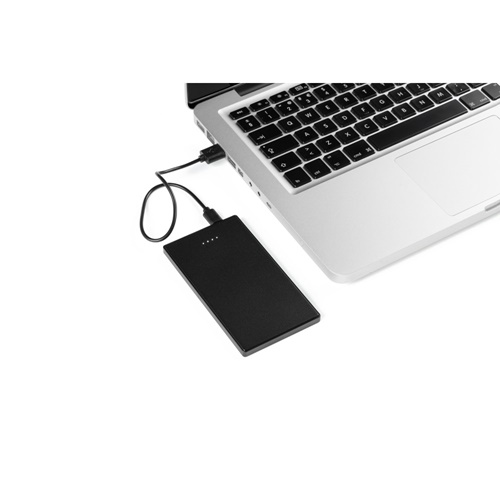 black DENNING. Batería externa fina de acero inoxidable de 5000 mAh
