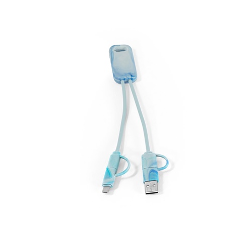 BERNERS. Cable USB 6 en 1 ultrarrápido en PET reciclado (100% rPET)