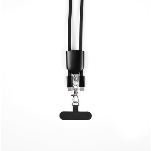 ZEWAIL. Cordón con soporte para smartphone incluido, cable USB-C y varios adaptadores en ABS reciclado y TPE reciclado