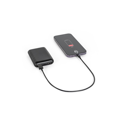 black LEAKEY 8. Batería externa de 8\'000 mAh en ABS reciclado (100% rABS)