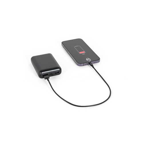 black LEAKEY 10. Batería externa de 10\'000 mAh en ABS reciclado (100% rABS