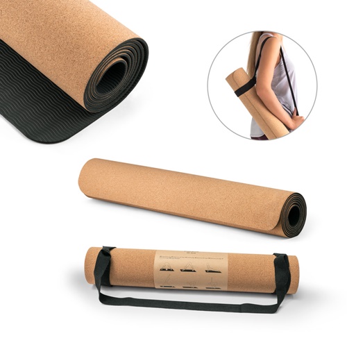 GERES. Colchoneta de ejercicios para yoga fabricada en corcho y TPE. De 3.7 mm de espesor