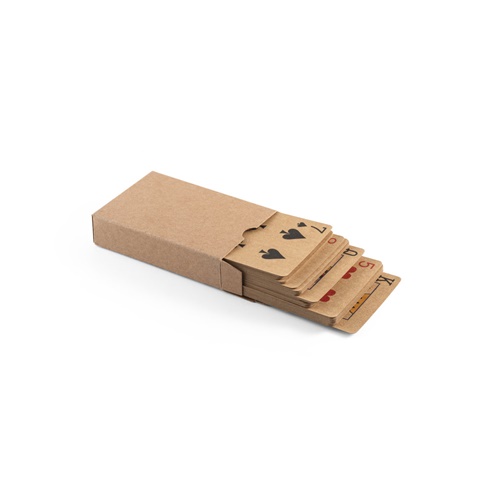 FISCHER. Baraja de 54 cartas clásicas en papel kraft, con material certificado FSC™ y otros materiales controlados