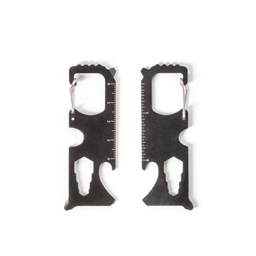 SCREWY. Tarjeta multifunción de acero inoxidable con 8 funciones