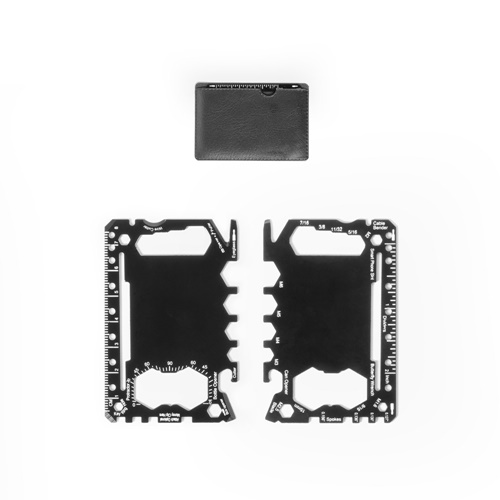 PEEBLES. TARJETA MULTIFUNCIÓN DE ACERO INOXIDABLE CON 20 FUNCIONES