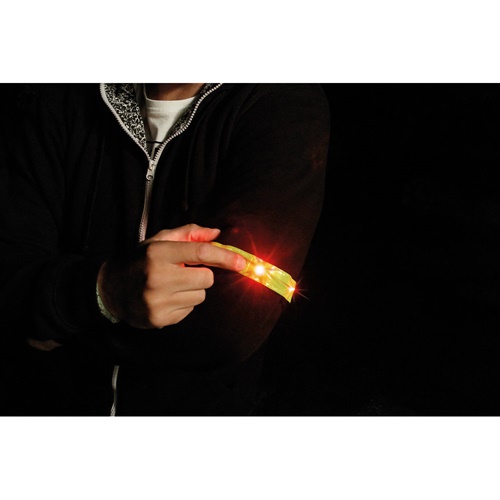 yellow VISIBLE. Brazalete reflectante con 4 LED rojos