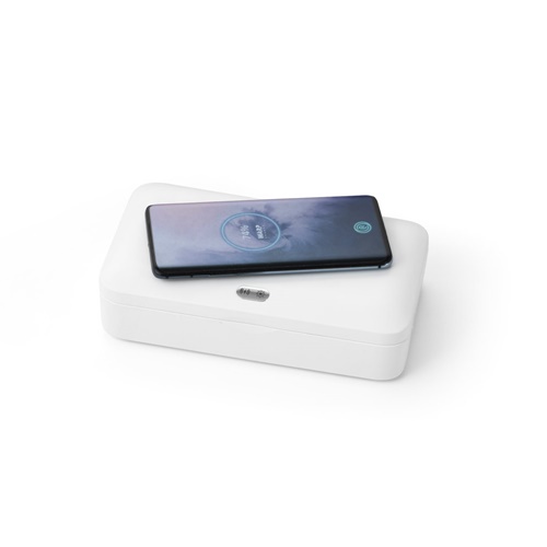 white BACTOUT. Caja esterilizadora UV cargador Inalámbrico rápido
